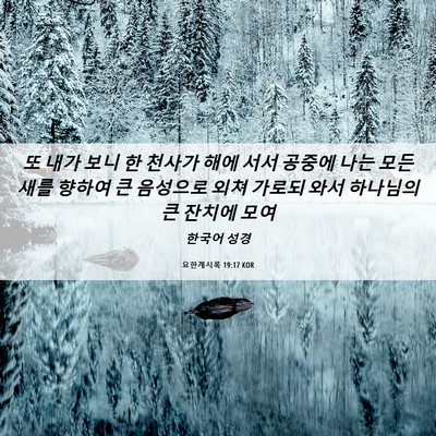 Picture 06 - 요한계시록 19:17 KOR - 또 내가 보니 한 천사가 해에 서서 - Bible Verse Picture