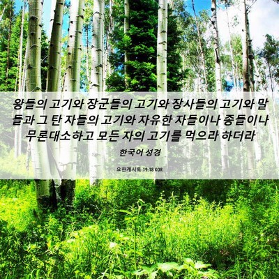 Picture 06 - 요한계시록 19:18 KOR - 왕들의 고기와 장군들의 고기와 - Bible Verse Picture