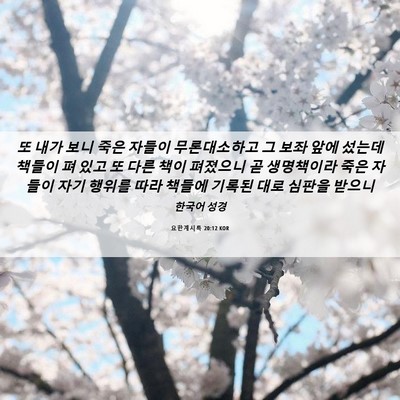 Picture 06 - 요한계시록 20:12 KOR - 또 내가 보니 죽은 자들이 - Bible Verse Picture