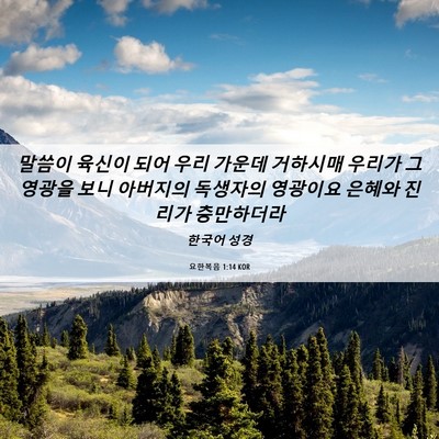 Picture 06 - 요한복음 1:14 KOR - 말씀이 육신이 되어 우리 가운데 - Bible Verse Picture