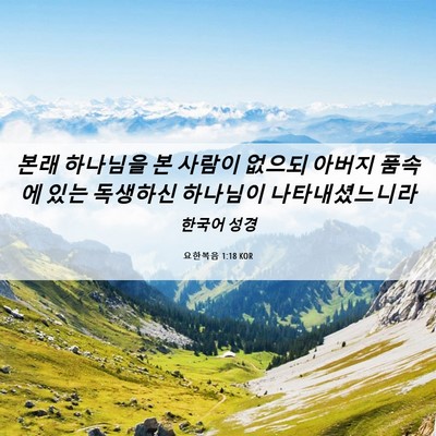 Picture 06 - 요한복음 1:18 KOR - 본래 하나님을 본 사람이 없으되 - Bible Verse Picture