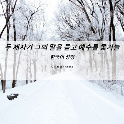 Picture 06 - 요한복음 1:37 KOR - 두 제자가 그의 말을 듣고 예수를 - Bible Verse Picture