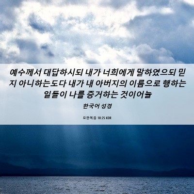 Picture 06 - 요한복음 10:25 KOR - 예수께서 대답하시되 내가 너희에게 - Bible Verse Picture
