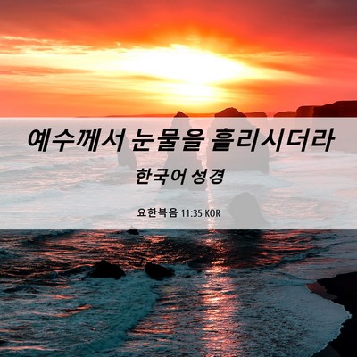 Picture 06 - 요한복음 11:35 KOR - 예수께서 눈물을 - Bible Verse Picture