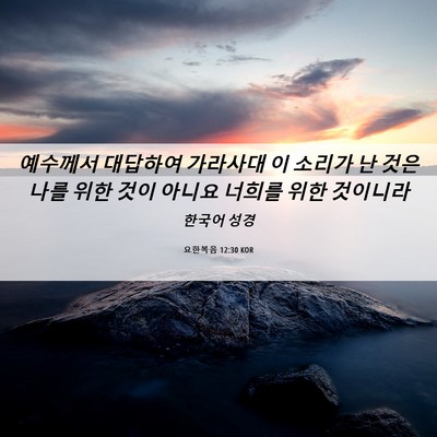 Picture 06 - 요한복음 12:30 KOR - 예수께서 대답하여 가라사대 이 - Bible Verse Picture