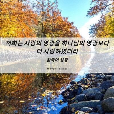 Picture 06 - 요한복음 12:43 KOR - 저희는 사람의 영광을 하나님의 - Bible Verse Picture