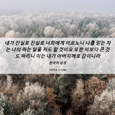 Picture 06 - 요한복음 14:12 KOR - 내가 진실로 진실로 너희에게 - Bible Verse Picture