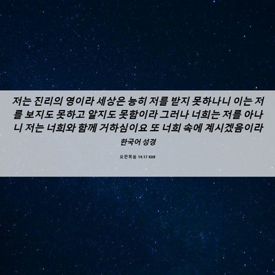 Picture 06 - 요한복음 14:17 KOR - 저는 진리의 영이라 세상은 능히 - Bible Verse Picture