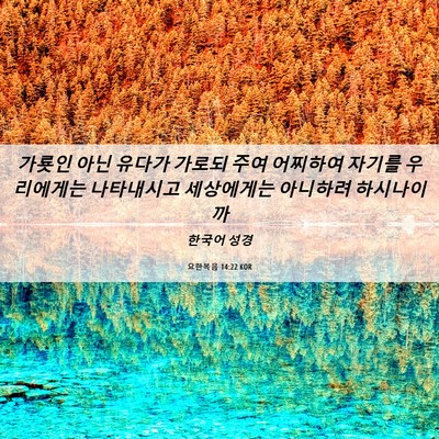Picture 06 - 요한복음 14:22 KOR - 가룟인 아닌 유다가 가로되 주여 - Bible Verse Picture
