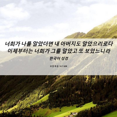 Picture 06 - 요한복음 14:7 KOR - 너희가 나를 알았더면 내 아버지도 - Bible Verse Picture