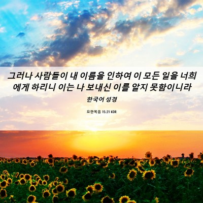 Picture 06 - 요한복음 15:21 KOR - 그러나 사람들이 내 이름을 인하여 - Bible Verse Picture