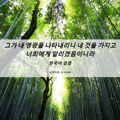 Picture 06 - 요한복음 16:14 KOR - 그가 내 영광을 나타내리니 내 것을 - Bible Verse Picture
