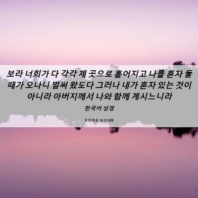 Picture 06 - 요한복음 16:32 KOR - 보라 너희가 다 각각 제 곳으로 - Bible Verse Picture