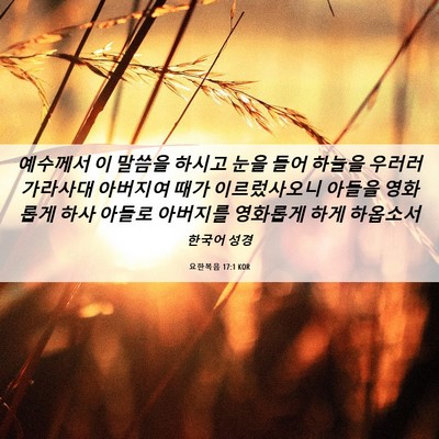 Picture 06 - 요한복음 17:1 KOR - 예수께서 이 말씀을 하시고 눈을 - Bible Verse Picture