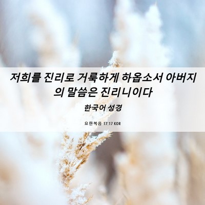 Picture 06 - 요한복음 17:17 KOR - 저희를 진리로 거룩하게 하옵소서 - Bible Verse Picture
