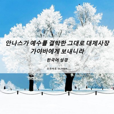 Picture 06 - 요한복음 18:24 KOR - 안나스가 예수를 결박한 그대로 - Bible Verse Picture
