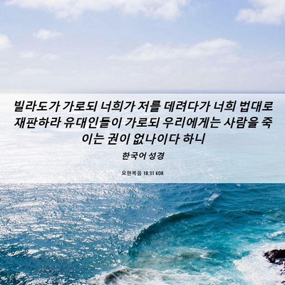 Picture 06 - 요한복음 18:31 KOR - 빌라도가 가로되 너희가 저를 - Bible Verse Picture