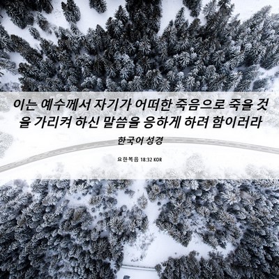 Picture 06 - 요한복음 18:32 KOR - 이는 예수께서 자기가 어떠한 - Bible Verse Picture