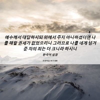Picture 06 - 요한복음 19:11 KOR - 예수께서 대답하시되 위에서 주지 - Bible Verse Picture