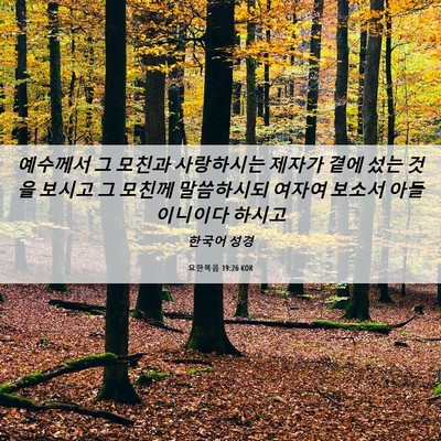 Picture 06 - 요한복음 19:26 KOR - 예수께서 그 모친과 사랑하시는 - Bible Verse Picture