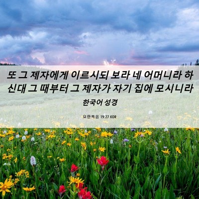 Picture 06 - 요한복음 19:27 KOR - 또 그 제자에게 이르시되 보라 네 - Bible Verse Picture