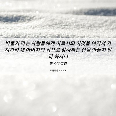 Picture 06 - 요한복음 2:16 KOR - 비둘기 파는 사람들에게 이르시되 - Bible Verse Picture