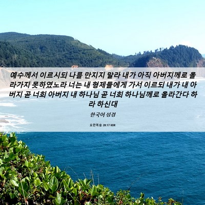 Picture 06 - 요한복음 20:17 KOR - 예수께서 이르시되 나를 만지지 말라 - Bible Verse Picture