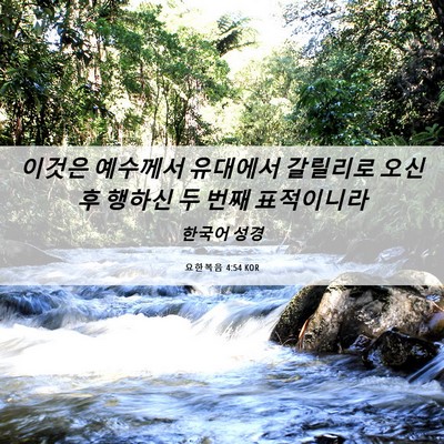 Picture 06 - 요한복음 4:54 KOR - 이것은 예수께서 유대에서 갈릴리로 - Bible Verse Picture