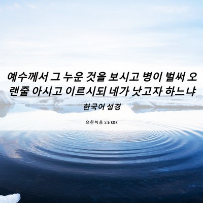 Picture 06 - 요한복음 5:6 KOR - 예수께서 그 누운 것을 보시고 병이 - Bible Verse Picture