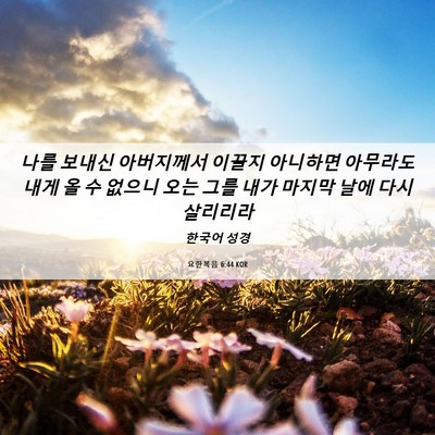 Picture 06 - 요한복음 6:44 KOR - 나를 보내신 아버지께서 이끌지 - Bible Verse Picture