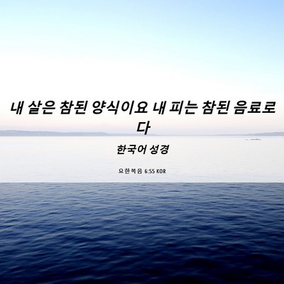 Picture 06 - 요한복음 6:55 KOR - 내 살은 참된 양식이요 내 피는 참된 - Bible Verse Picture