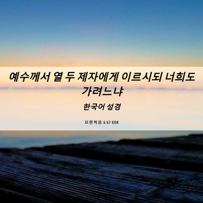 Picture 06 - 요한복음 6:67 KOR - 예수께서 열 두 제자에게 이르시되 - Bible Verse Picture