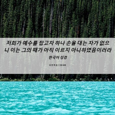 Picture 06 - 요한복음 7:30 KOR - 저희가 예수를 잡고자 하나 손을 - Bible Verse Picture