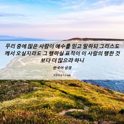 Picture 06 - 요한복음 7:31 KOR - 무리 중에 많은 사람이 예수를 믿고 - Bible Verse Picture