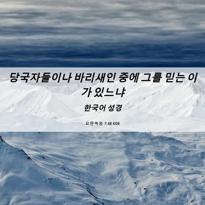 Picture 06 - 요한복음 7:48 KOR - 당국자들이나 바리새인 중에 그를 - Bible Verse Picture