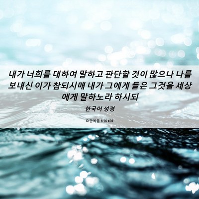 Picture 06 - 요한복음 8:26 KOR - 내가 너희를 대하여 말하고 판단할 - Bible Verse Picture