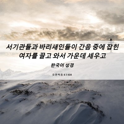 Picture 06 - 요한복음 8:3 KOR - 서기관들과 바리새인들이 간음 중에 - Bible Verse Picture