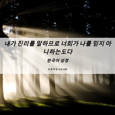 Picture 06 - 요한복음 8:45 KOR - 내가 진리를 말하므로 너희가 나를 - Bible Verse Picture