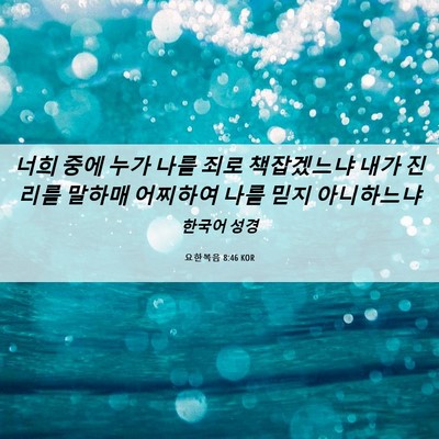 Picture 06 - 요한복음 8:46 KOR - 너희 중에 누가 나를 죄로 - Bible Verse Picture