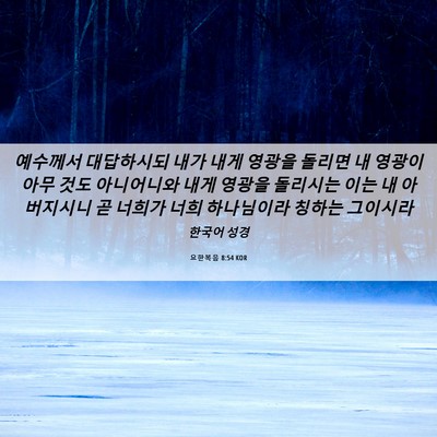 Picture 06 - 요한복음 8:54 KOR - 예수께서 대답하시되 내가 내게 - Bible Verse Picture