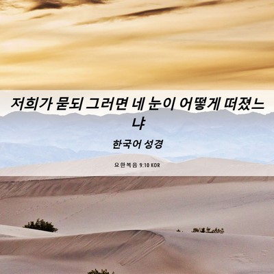 Picture 06 - 요한복음 9:10 KOR - 저희가 묻되 그러면 네 눈이 어떻게 - Bible Verse Picture