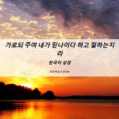 Picture 06 - 요한복음 9:38 KOR - 가로되 주여 내가 믿나이다 하고 - Bible Verse Picture