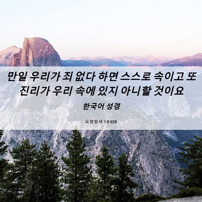 Picture 06 - 요한일서 1:8 KOR - 만일 우리가 죄 없다 하면 스스로 - Bible Verse Picture