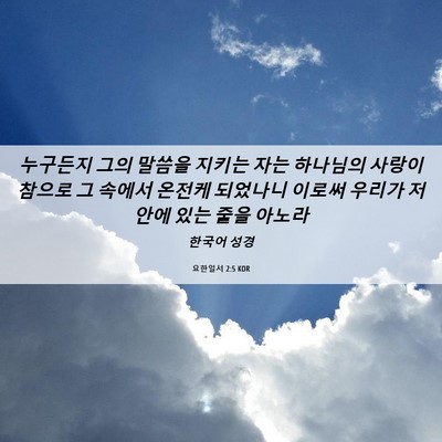 Picture 06 - 요한일서 2:5 KOR - 누구든지 그의 말씀을 지키는 자는 - Bible Verse Picture