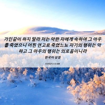 Picture 06 - 요한일서 3:12 KOR - 가인같이 하지 말라 저는 악한 - Bible Verse Picture