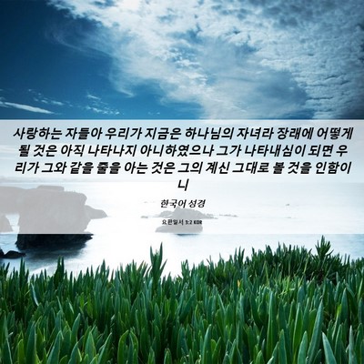 Picture 06 - 요한일서 3:2 KOR - 사랑하는 자들아 우리가 지금은 - Bible Verse Picture