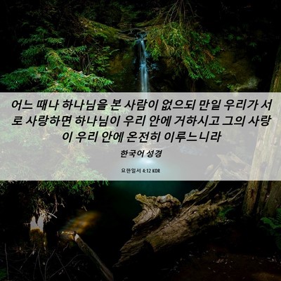 Picture 06 - 요한일서 4:12 KOR - 어느 때나 하나님을 본 사람이 - Bible Verse Picture