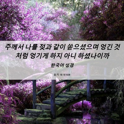 Picture 06 - 욥기 10:10 KOR - 주께서 나를 젖과 같이 쏟으셨으며 - Bible Verse Picture