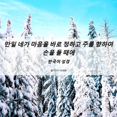 Picture 06 - 욥기 11:13 KOR - 만일 네가 마음을 바로 정하고 주를 - Bible Verse Picture
