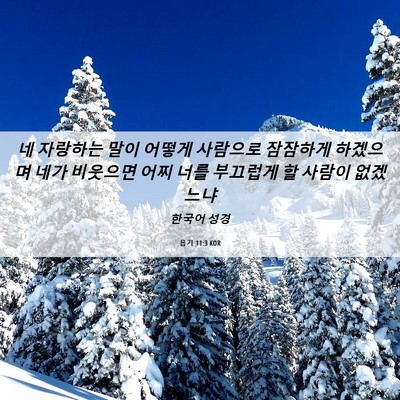 Picture 06 - 욥기 11:3 KOR - 네 자랑하는 말이 어떻게 사람으로 - Bible Verse Picture